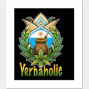 Yerbaholic Retro Bombilla for Argentinian Yerba Mate Tea Lovers Posters and Art